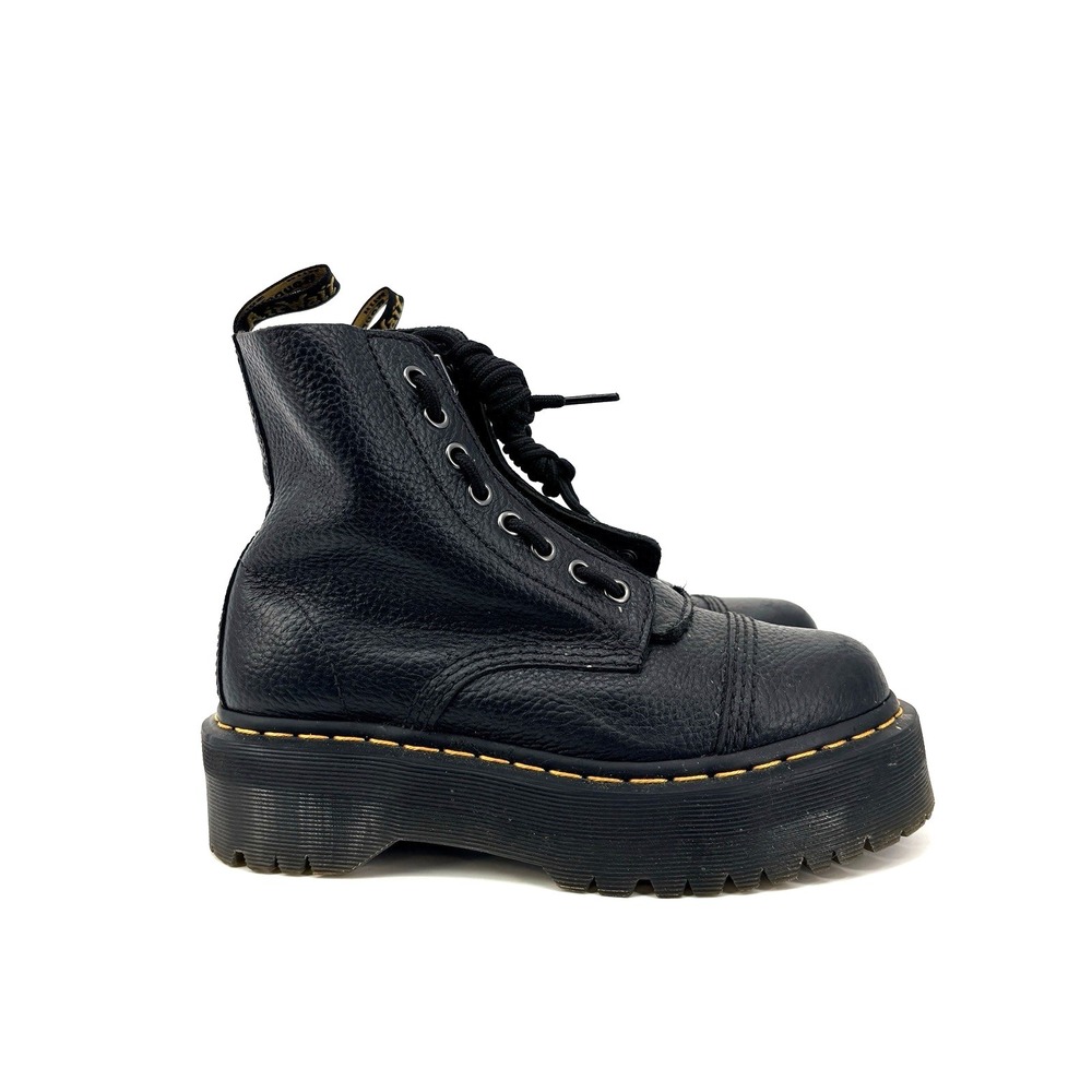Dr. Martens Black Leather Platform Combat Boots